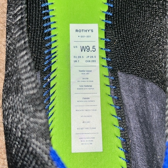 Rothy's Melange Knit Ballet Round Toe Flat Heathered Black 9.5 - Picture 9 of 9